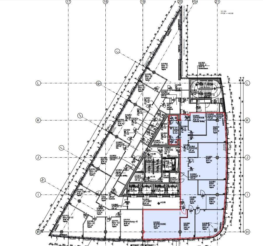 1220 Wien, TECHGATE Gate 12.OG Turm ca. 281 m²