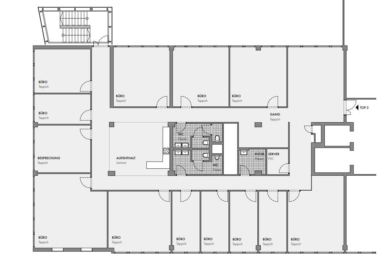 1020 Wien, Ernst-Melchior-Gasse 20 EZONE Grundriss 4OG ca. 439 m²