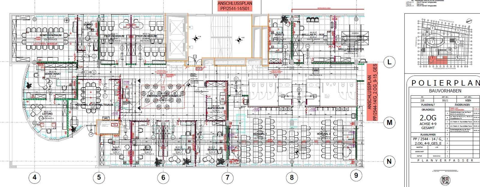 Plan Schule 2.OG Bauteil A 1