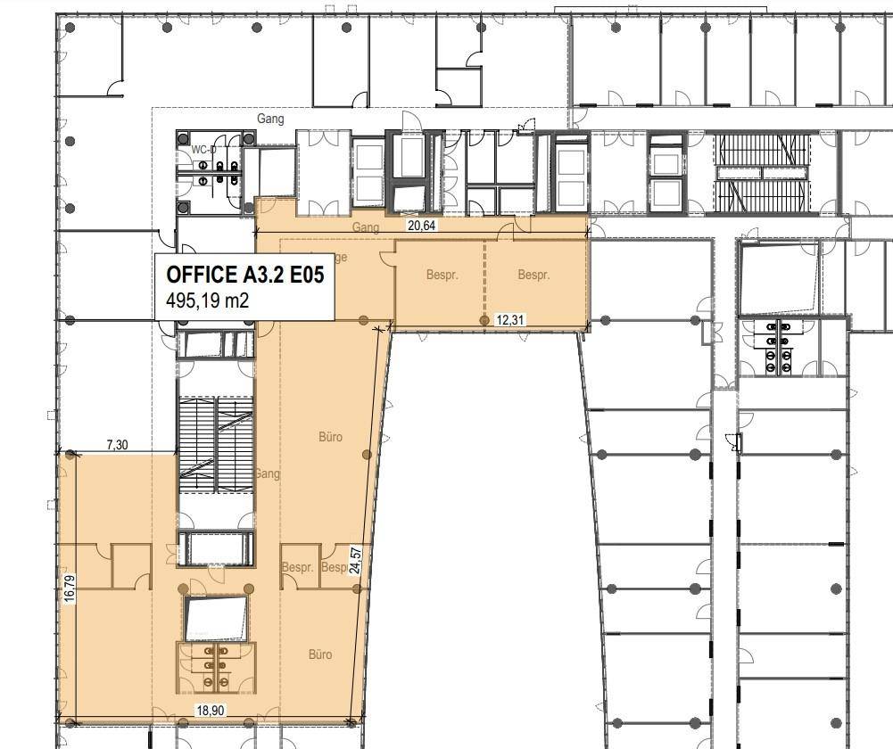 1030 Wien, Landstraßer Hauptstraße 1 B Wien Mitte A3 ca. 495 m² detail