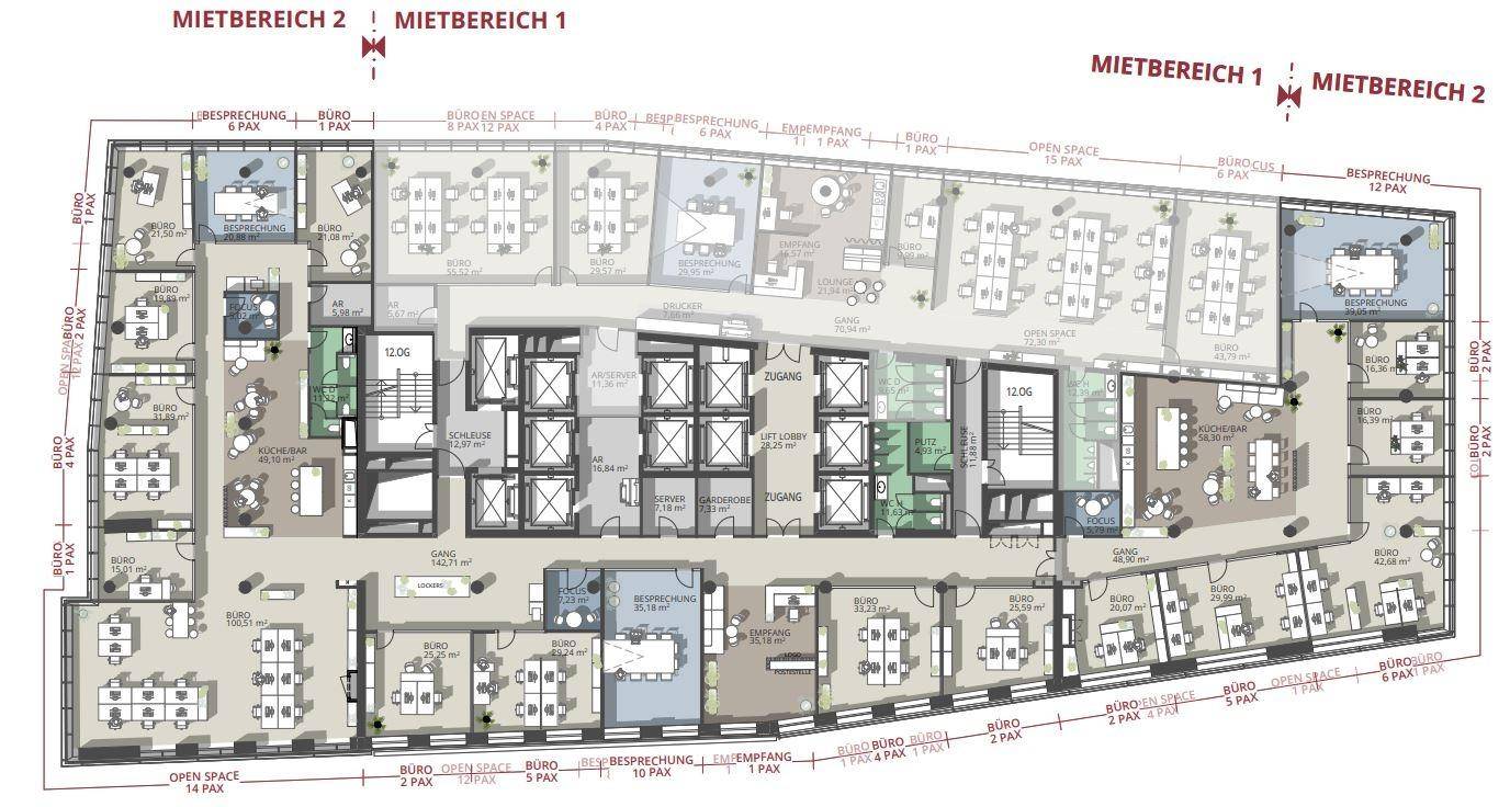 IZD Tower 12.OG ca. 1010 m²