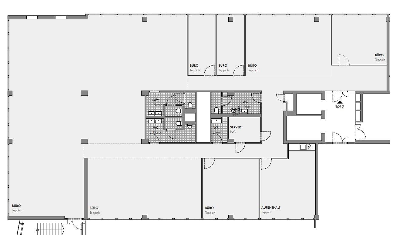 1020 Wien, Ernst-Melchior-Gasse 20 EZONE Grundriss 4OG Top 7 ca. 479 m²