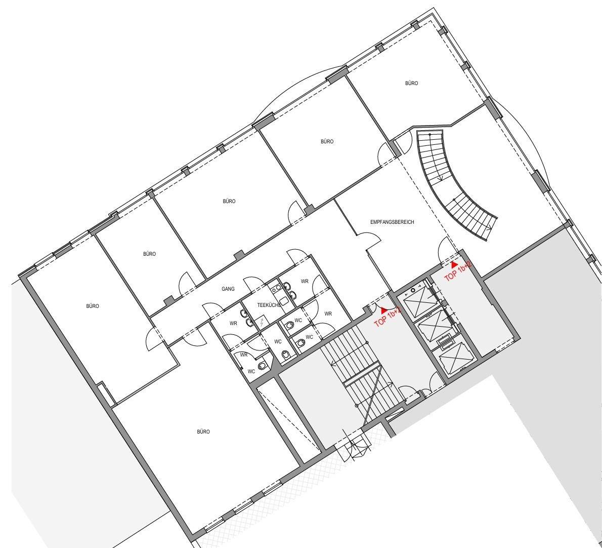 1090 Wien, Kolingasse 12 Plan 1OG Top 1und2 ca.357m2