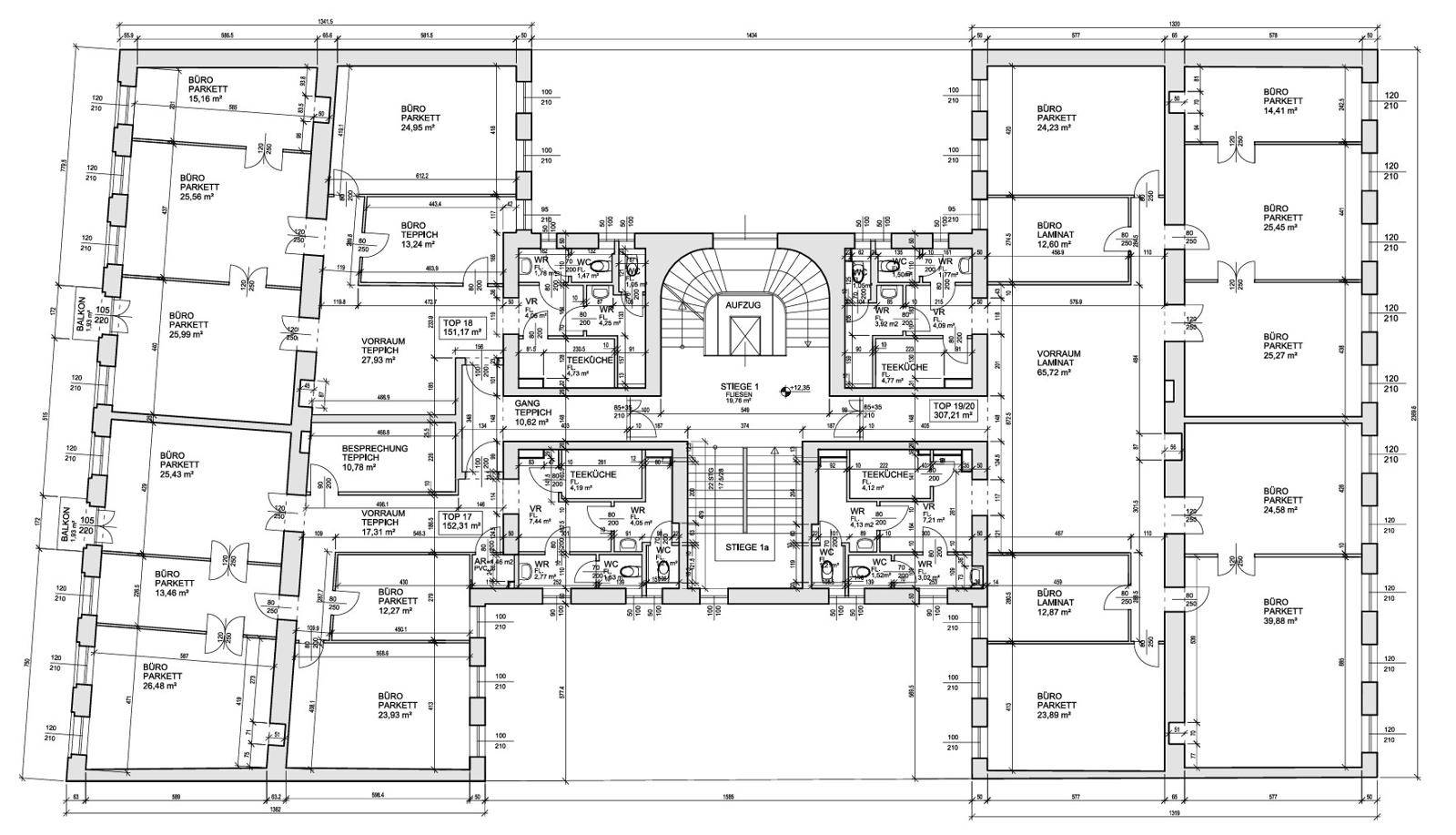 1060 Wien, Mariahilfer Strasse 103 Plan 3.OG Altbau