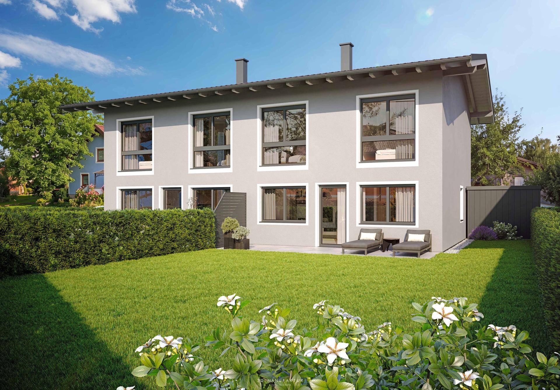 Neubau-Doppelhaushälften in sonniger Ruhelage – schlüsselfertig, komfortabel, familienfreundlich - Ansicht 2