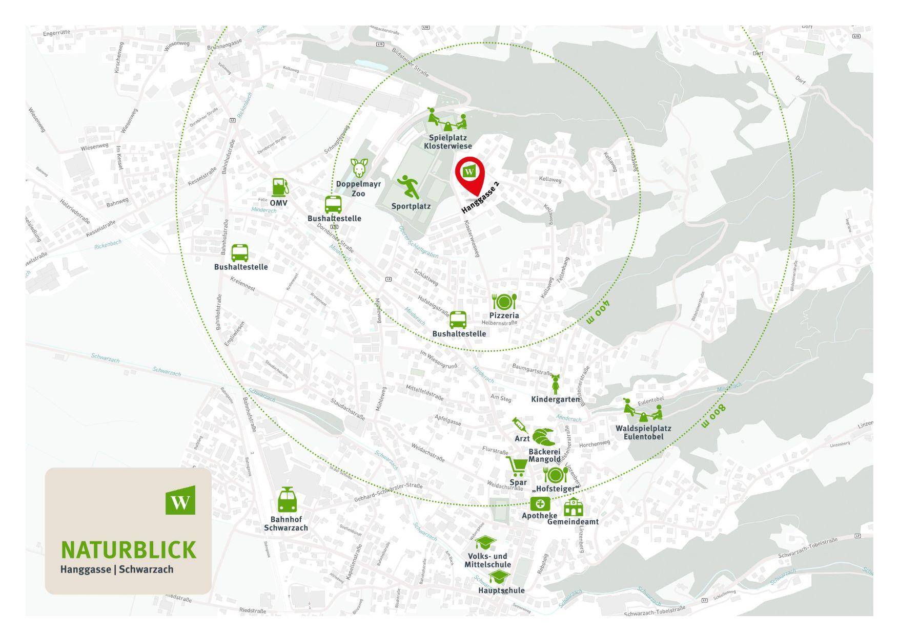 Lageplan Hanggasse Schwarzach