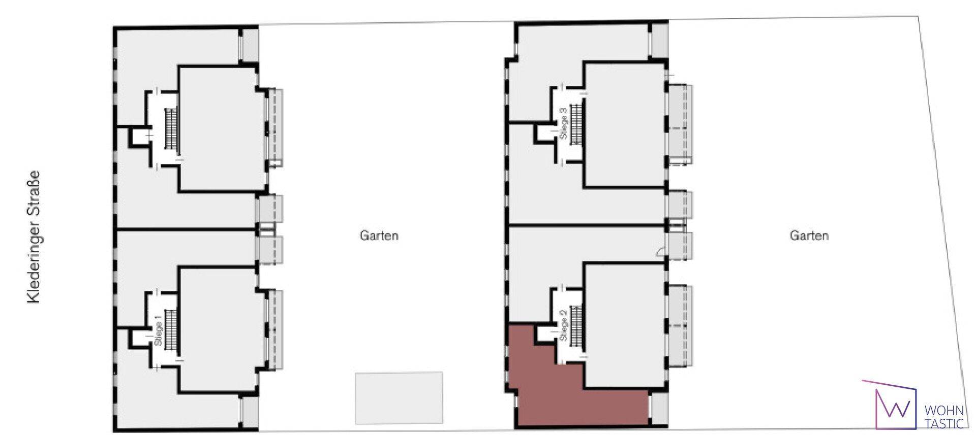 Lageplan der Wohnhausanlage