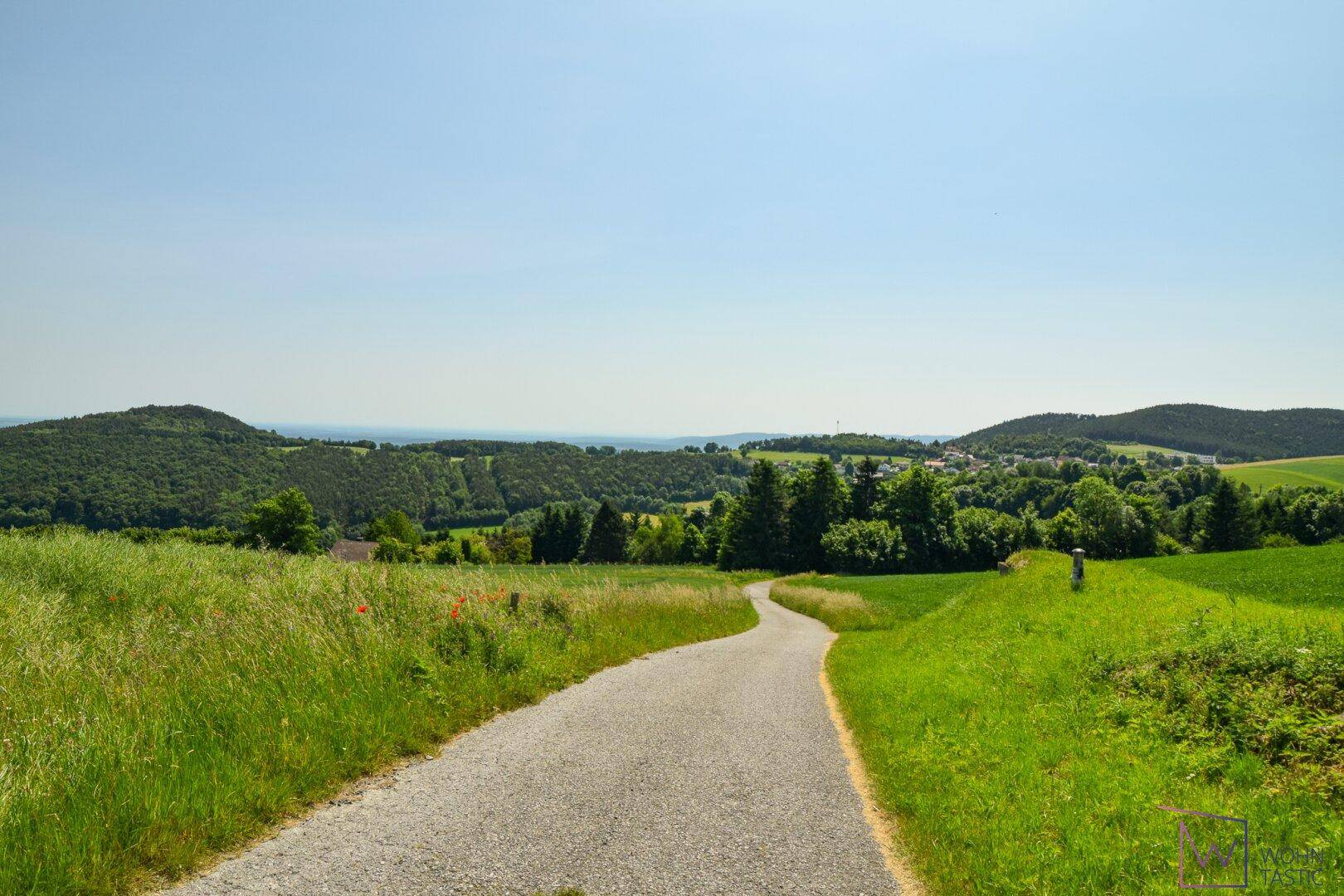 Zufahrtsstraße mit herrlichem Fernblick