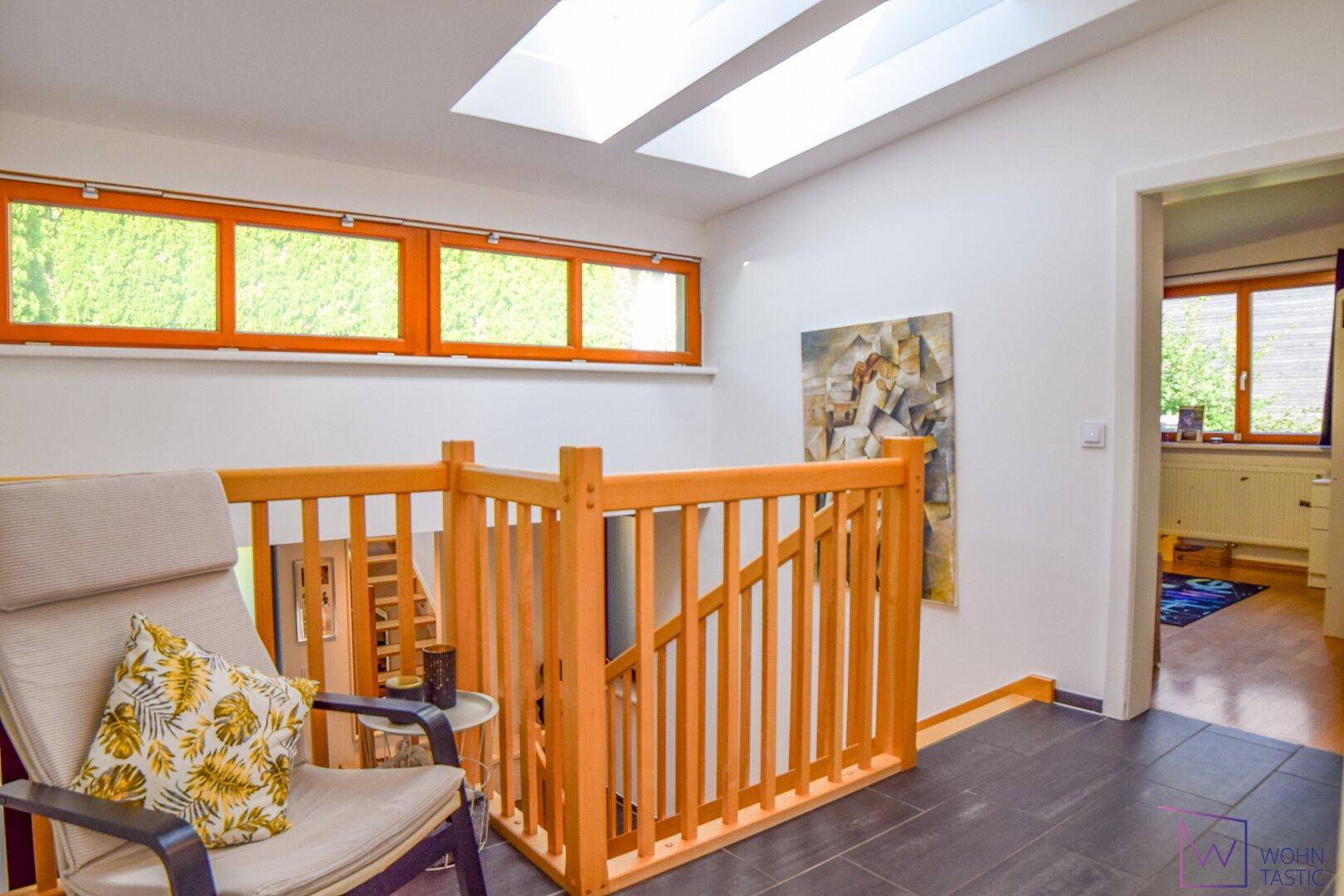 Durchdachte Architektur schafft ein großes Luft- und Lichtvolumen im ganzen Haus.