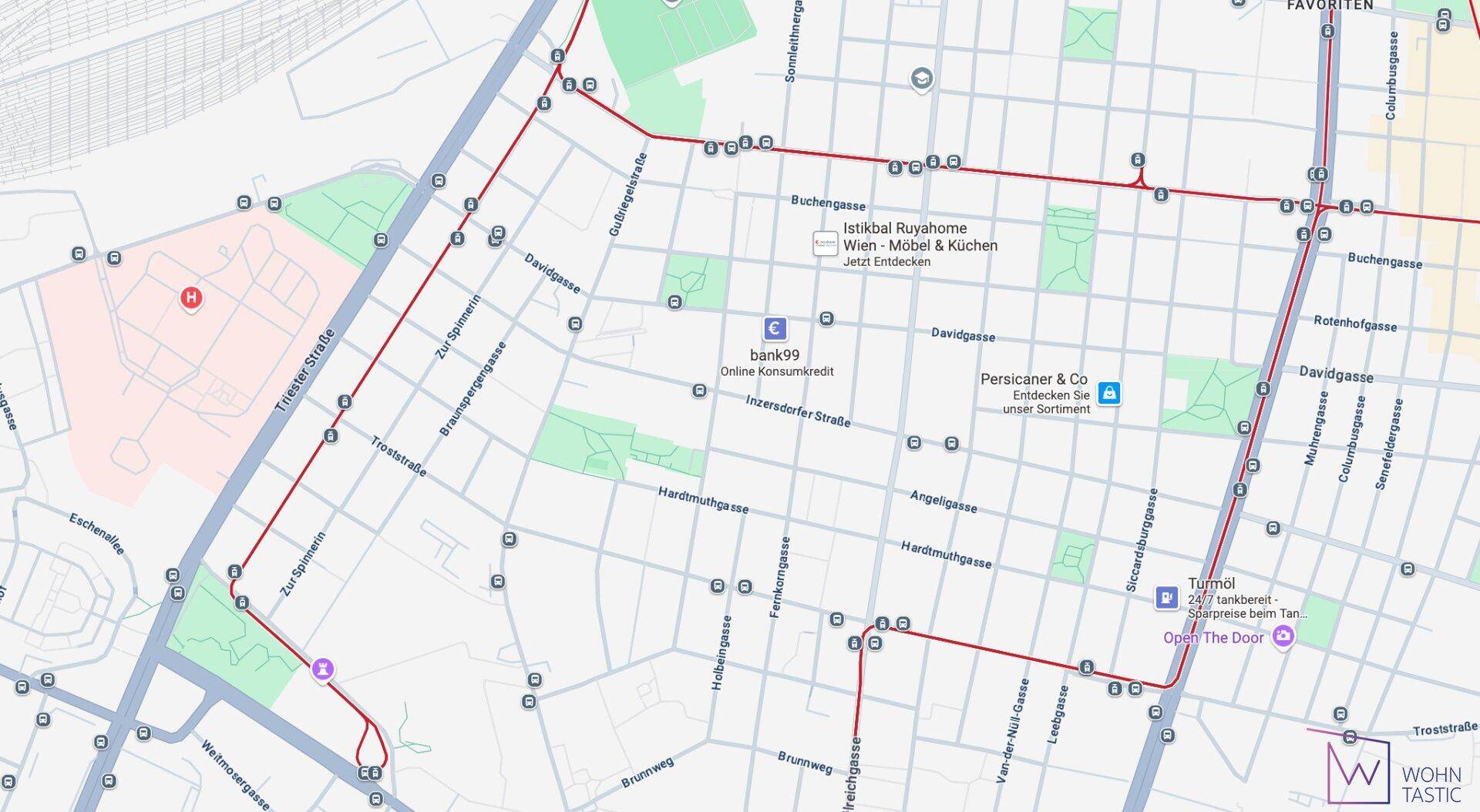 Umgebungsplan (Quelle: Google Maps).