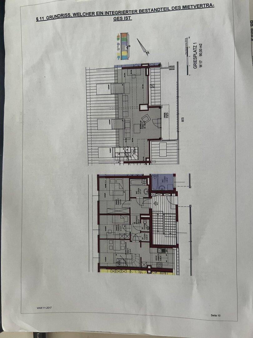 Grundrissplan zeigt die Aufteilung von zwei Etagen einer Wohnung mit 90,0 m².
