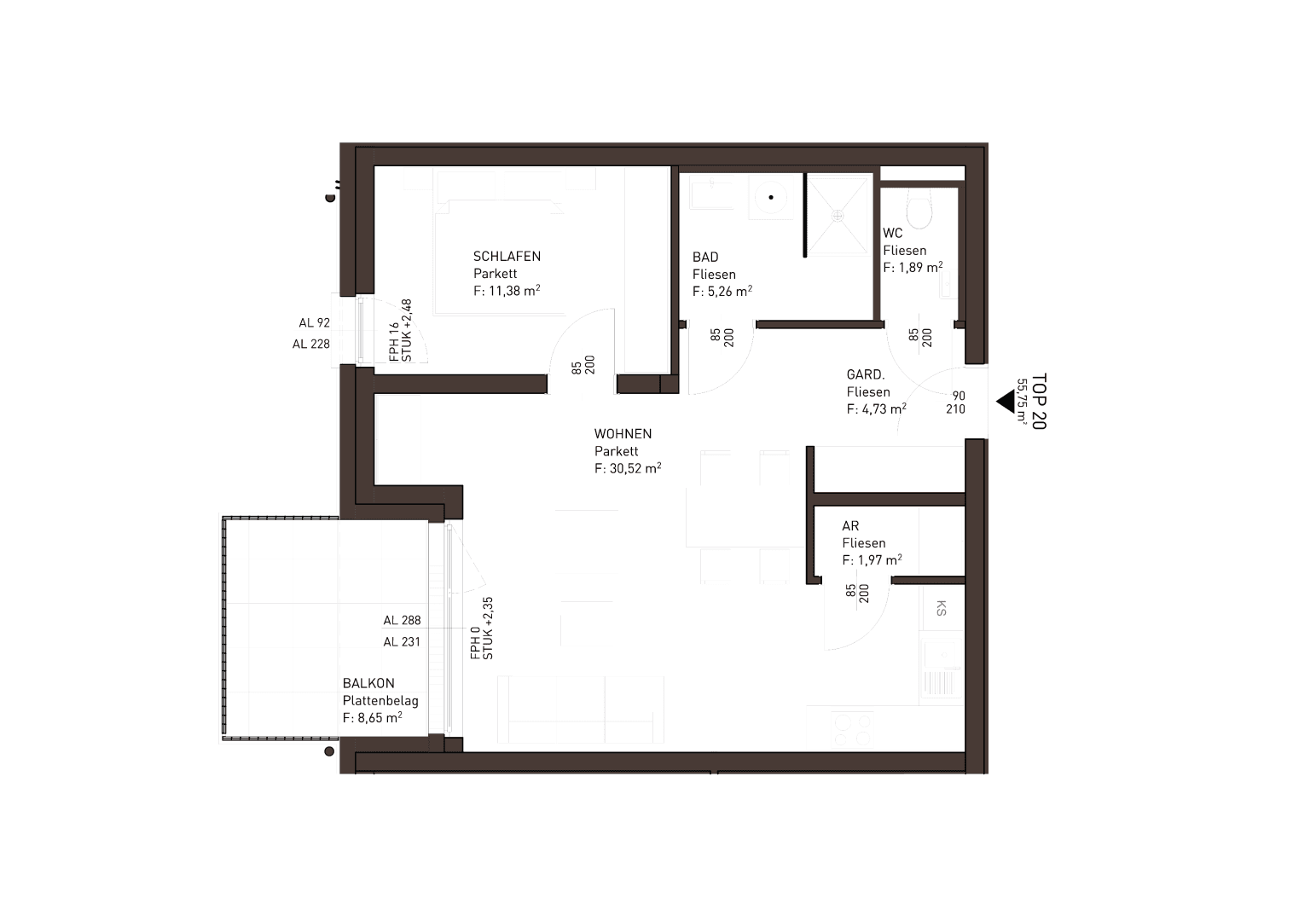 2-Zimmer - nach WESTEN ausgerichtet - RUHIG - HOFSEITIG - Altmünster - NEUBAU - zentrale Lage – pohled 3