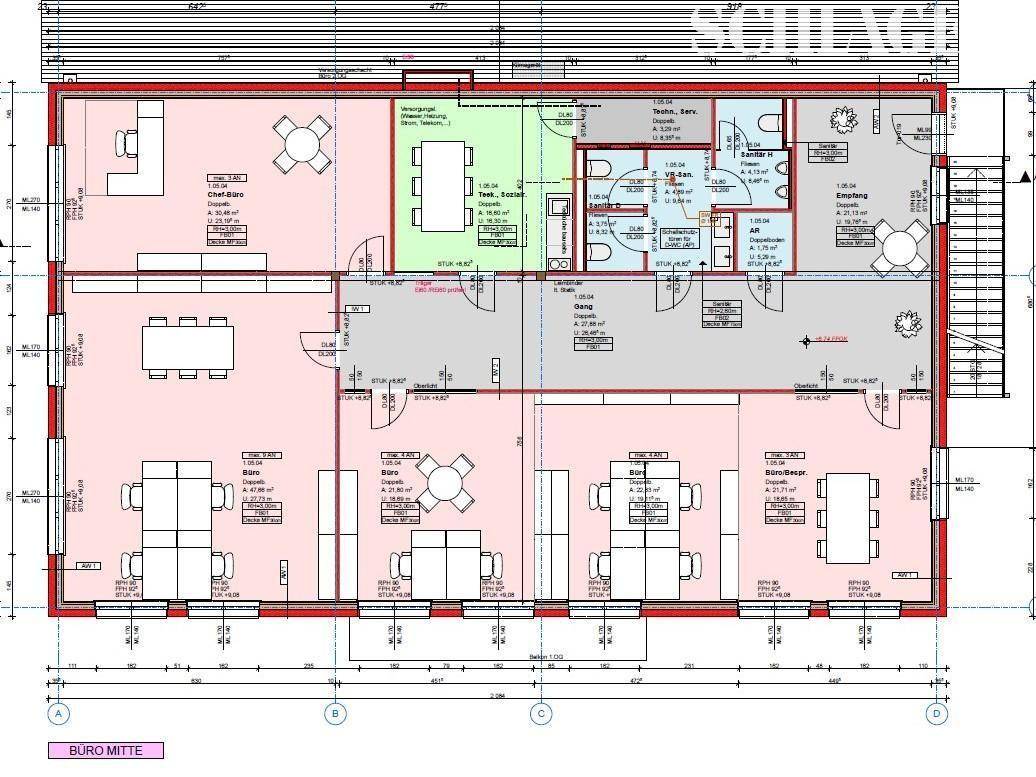 Grundrissplan Haus "Mitte" Büro OG 2