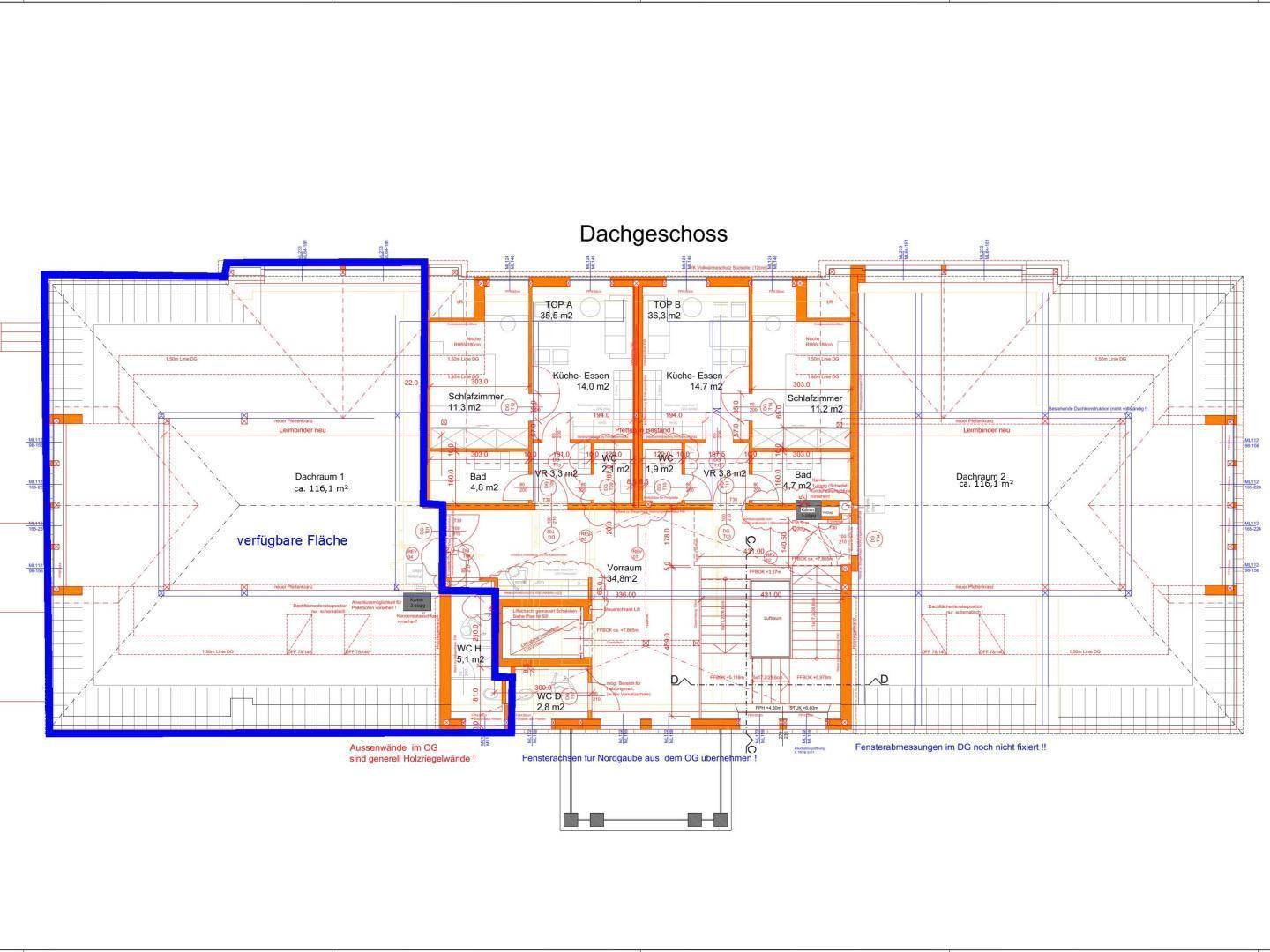 Grundrissplan Dachgeschoss