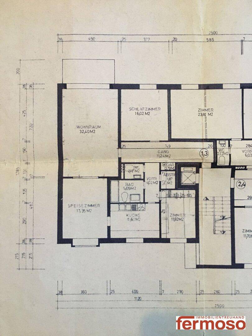 Detaillierter Grundriss der Wohnung mit Raumaufteilung und Flächenangaben.