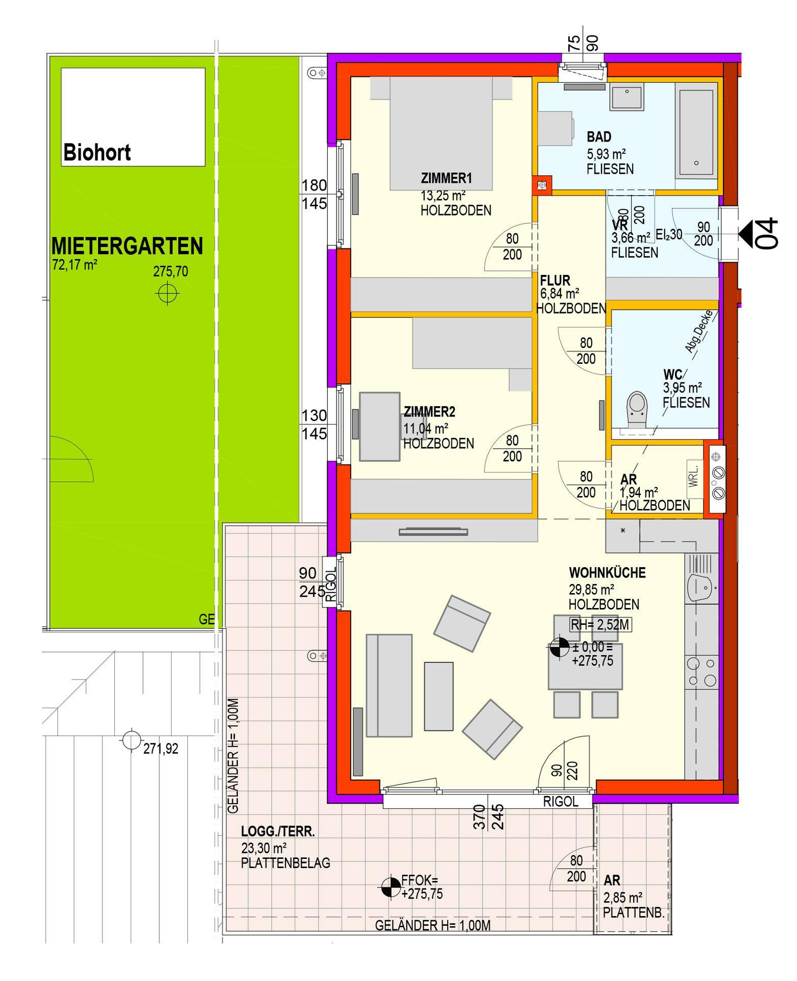 TOP 1/4-Wiedervergabe-3Zi-EG-Loggia-Terrasse-Eigengarten-2PKW Einstellplätze - Widok 6