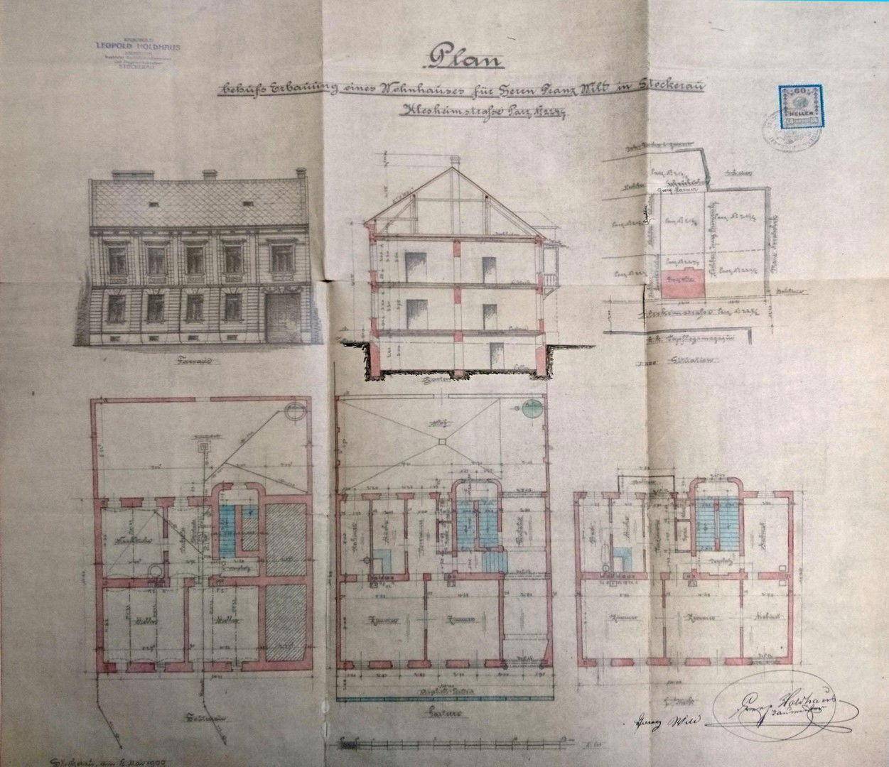 Baupläne von 1909