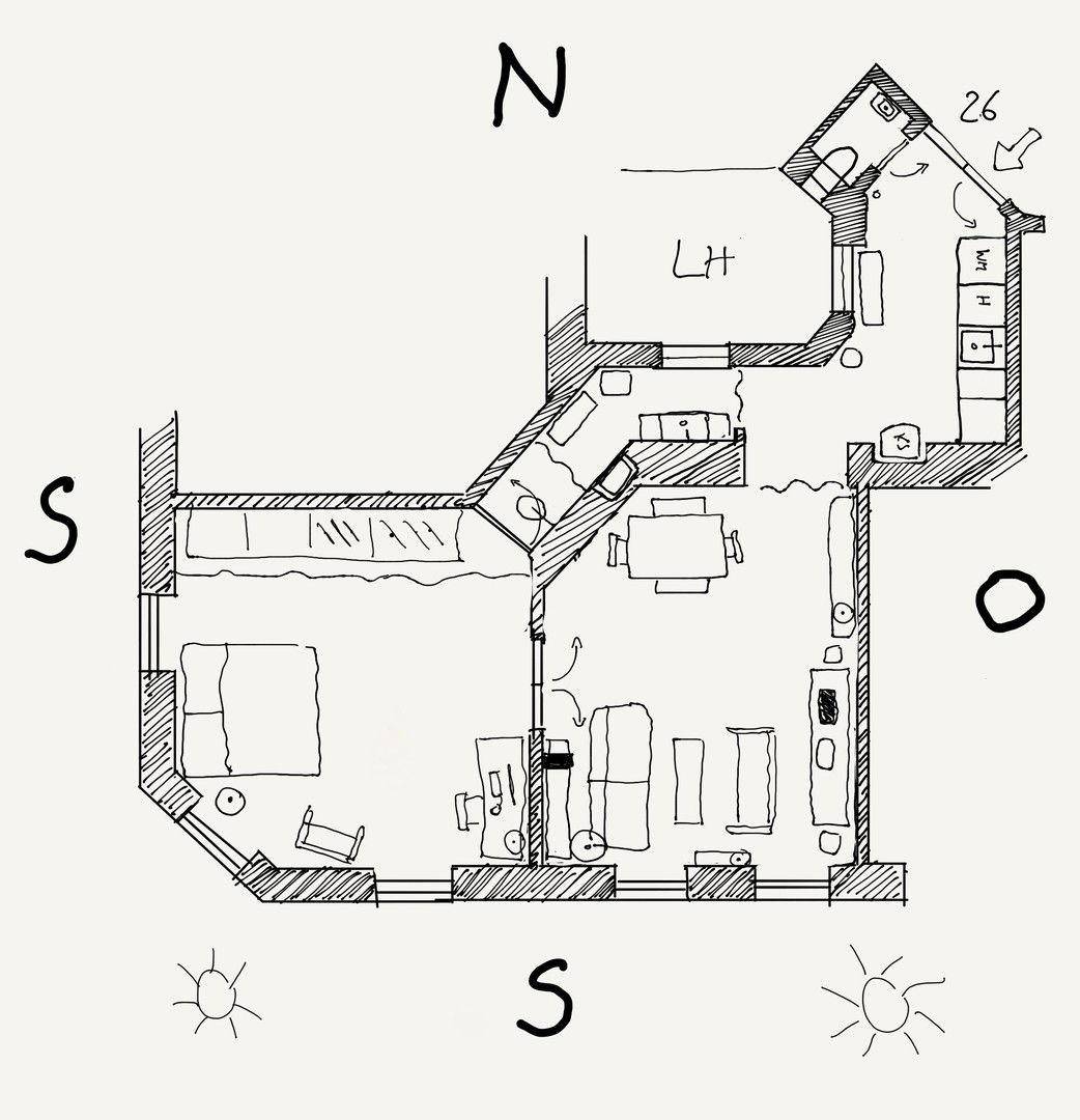 Grundriss mit Möbel