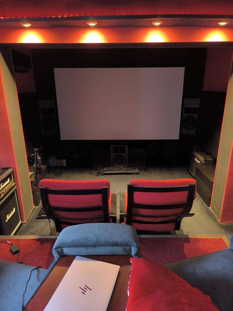 Podestsicht mit Leinwand