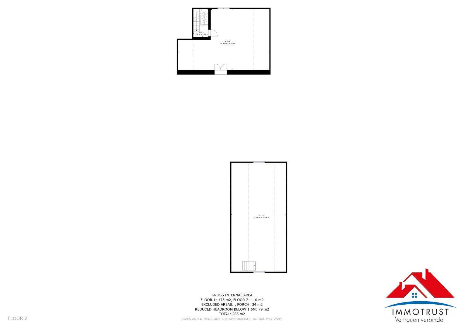 Grundrissplan Dachgeschoss Wohnhaus & Nebengelass