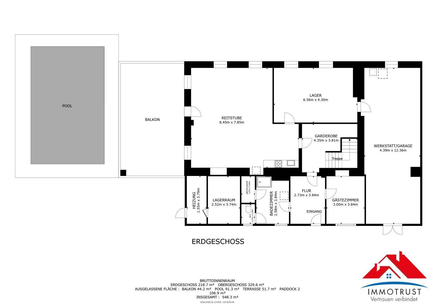 Plan Wohnhaus Erdgeschoss
