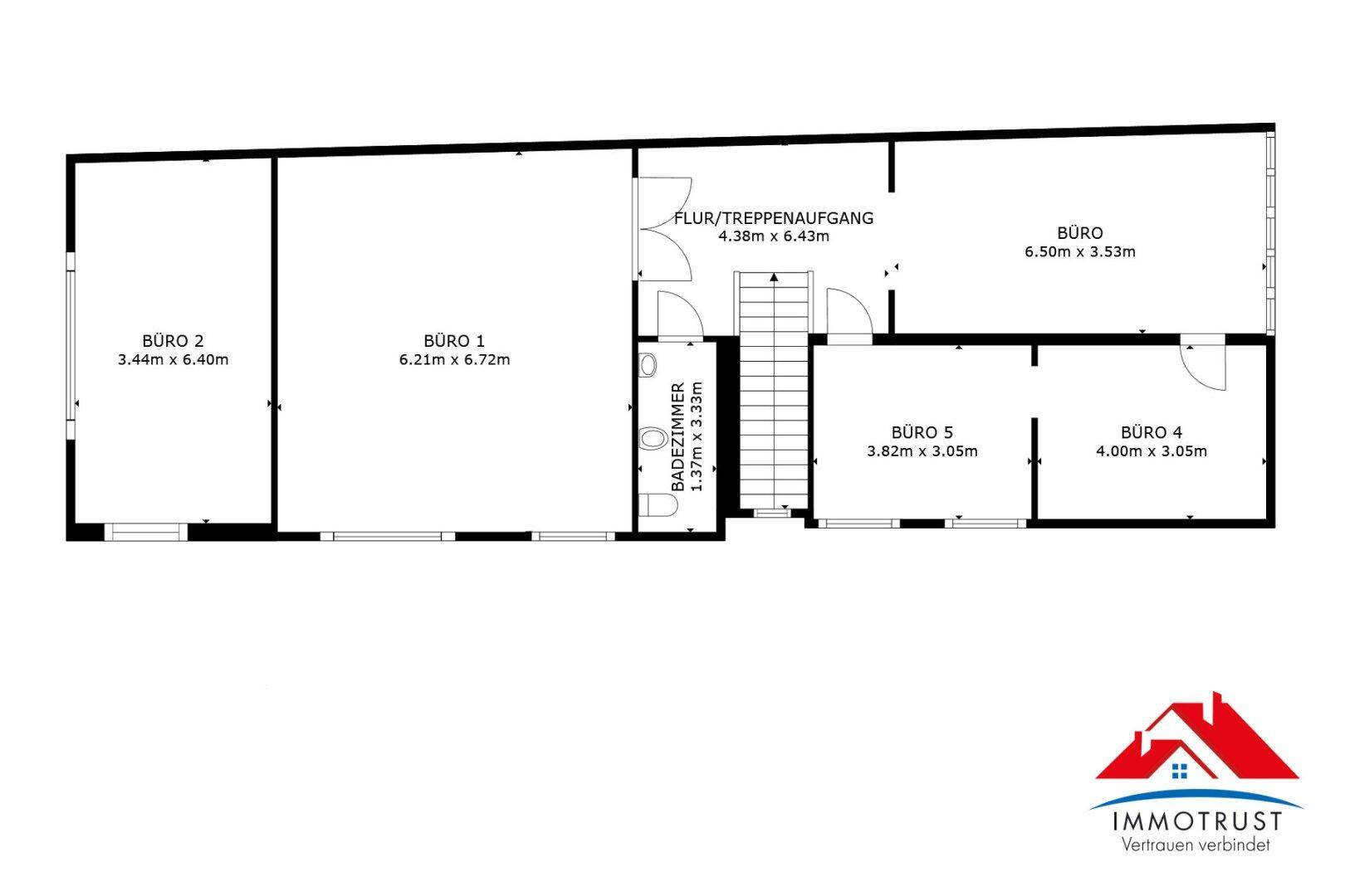 Plan Obergeschoss Büros