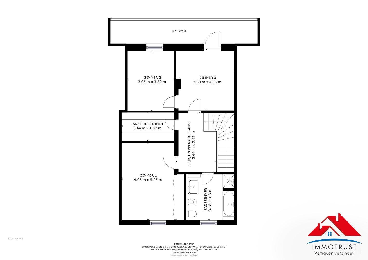 Plan Obergeschoss