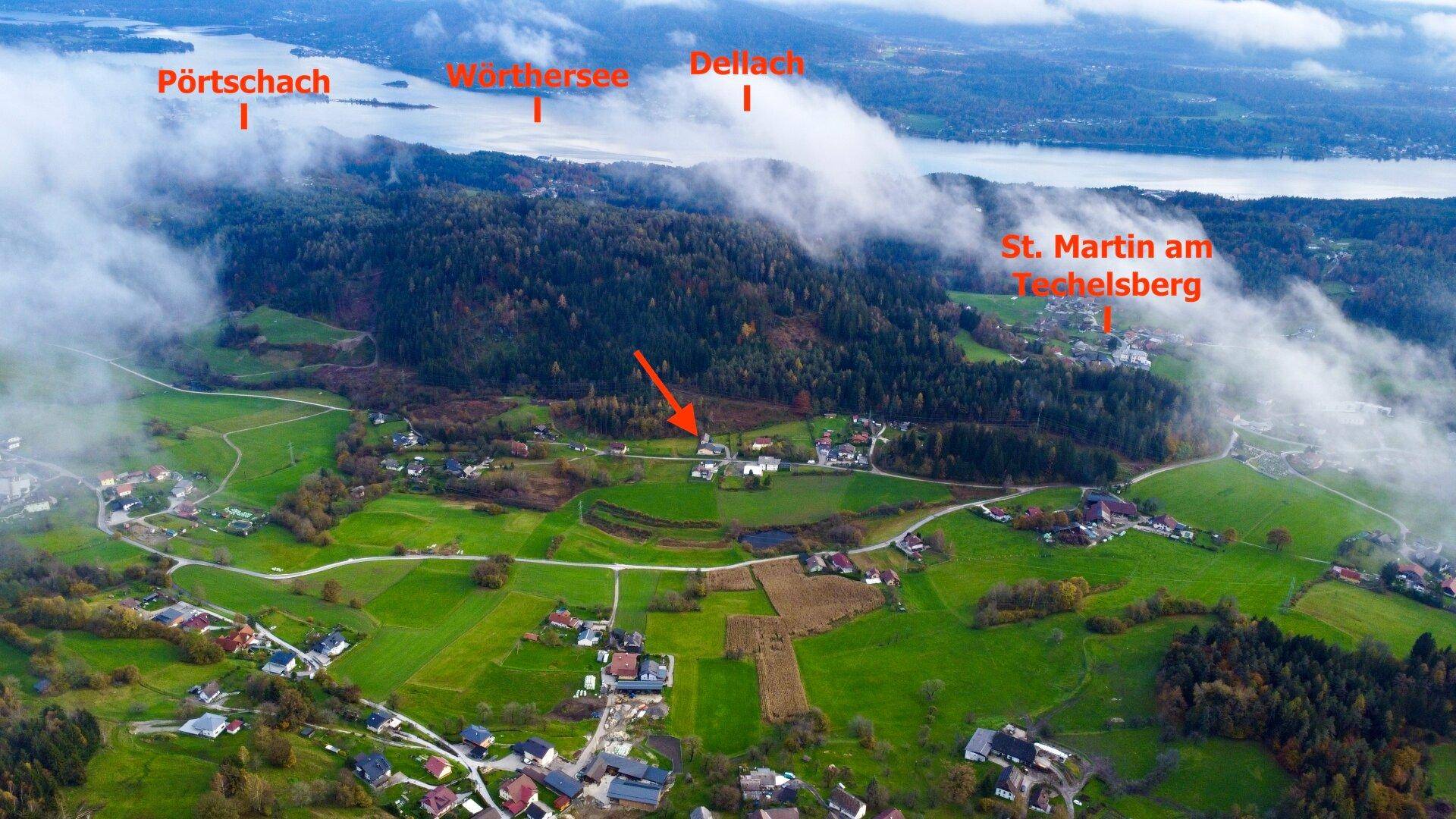 Luftbild Lage Grundstück und Haus