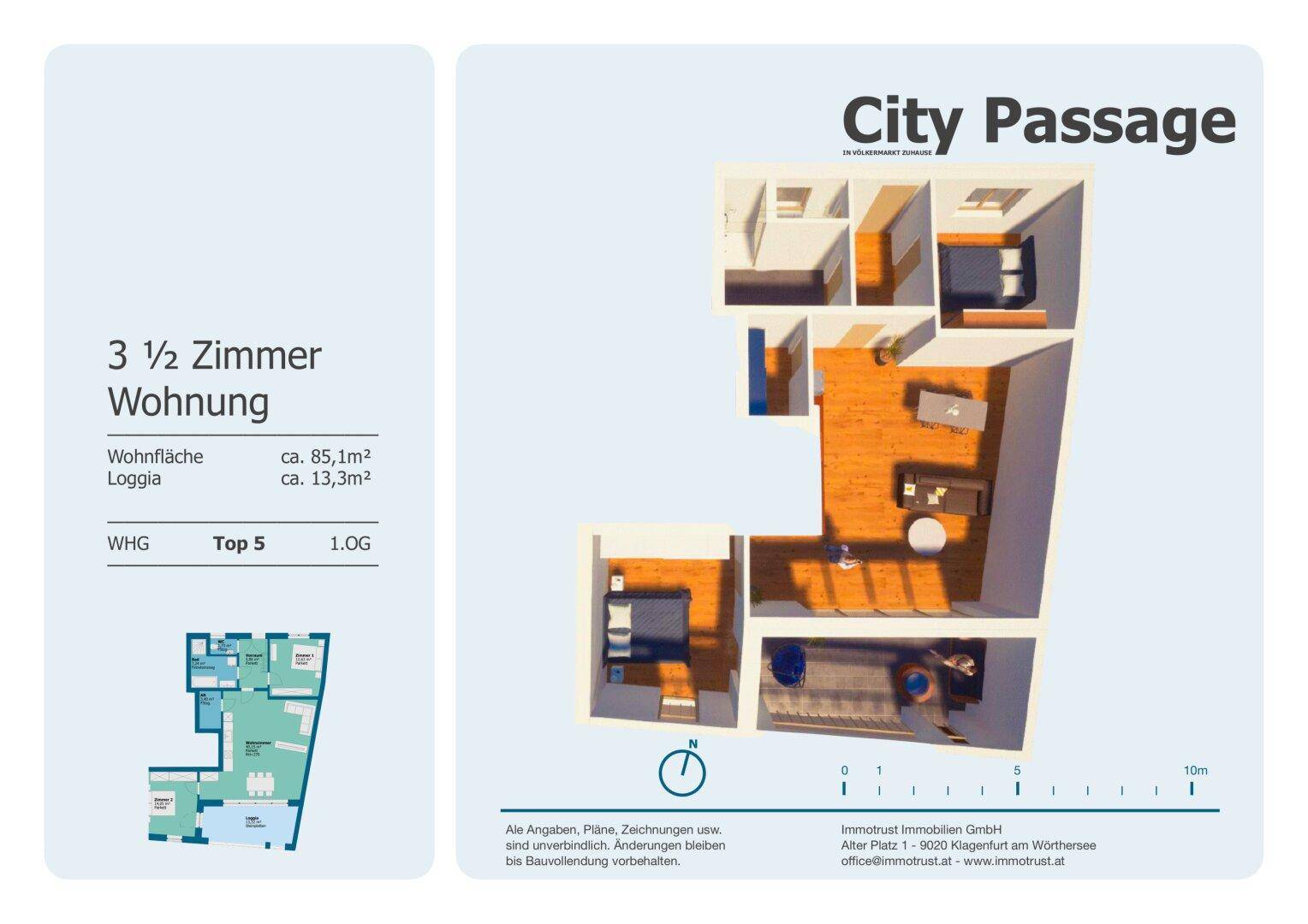 Plan Wohnung Top 5 - 1.OG 3D