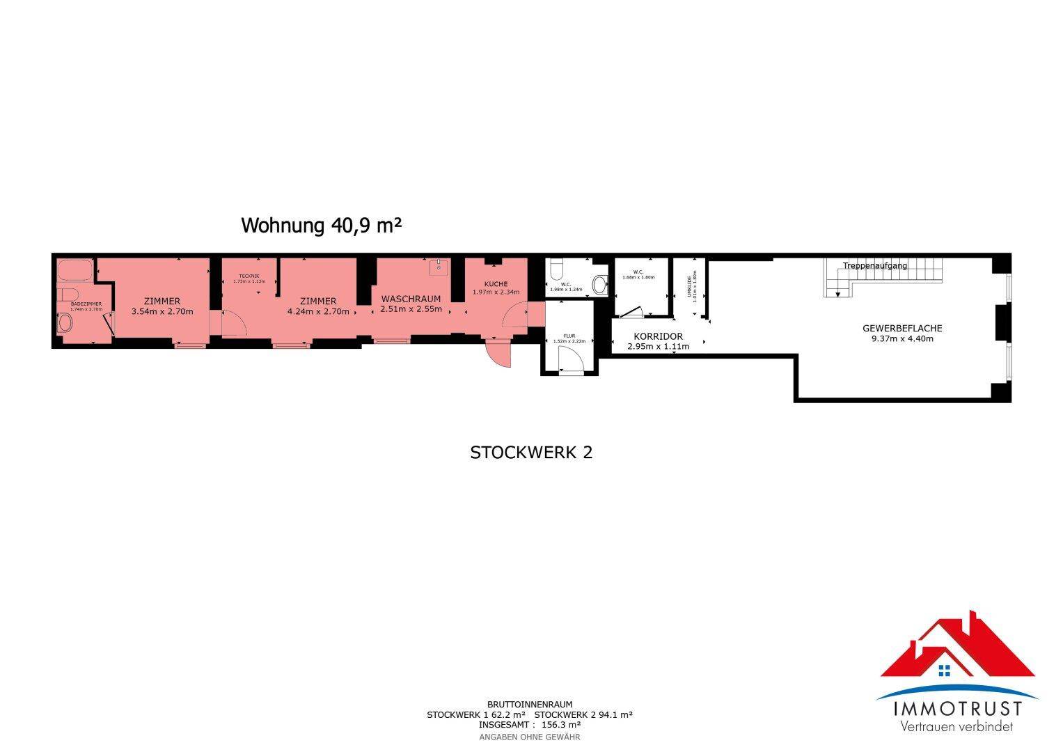 Plan Wohnung (rot markiert)