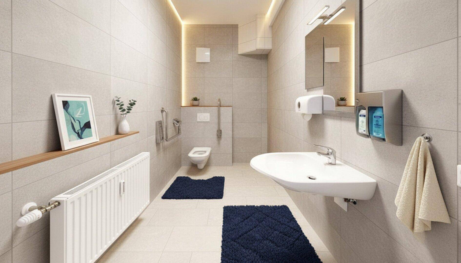 Heller Behandlungsraum mit zwei bequemen Sesseln, Waschbecken und modernen Schränken.