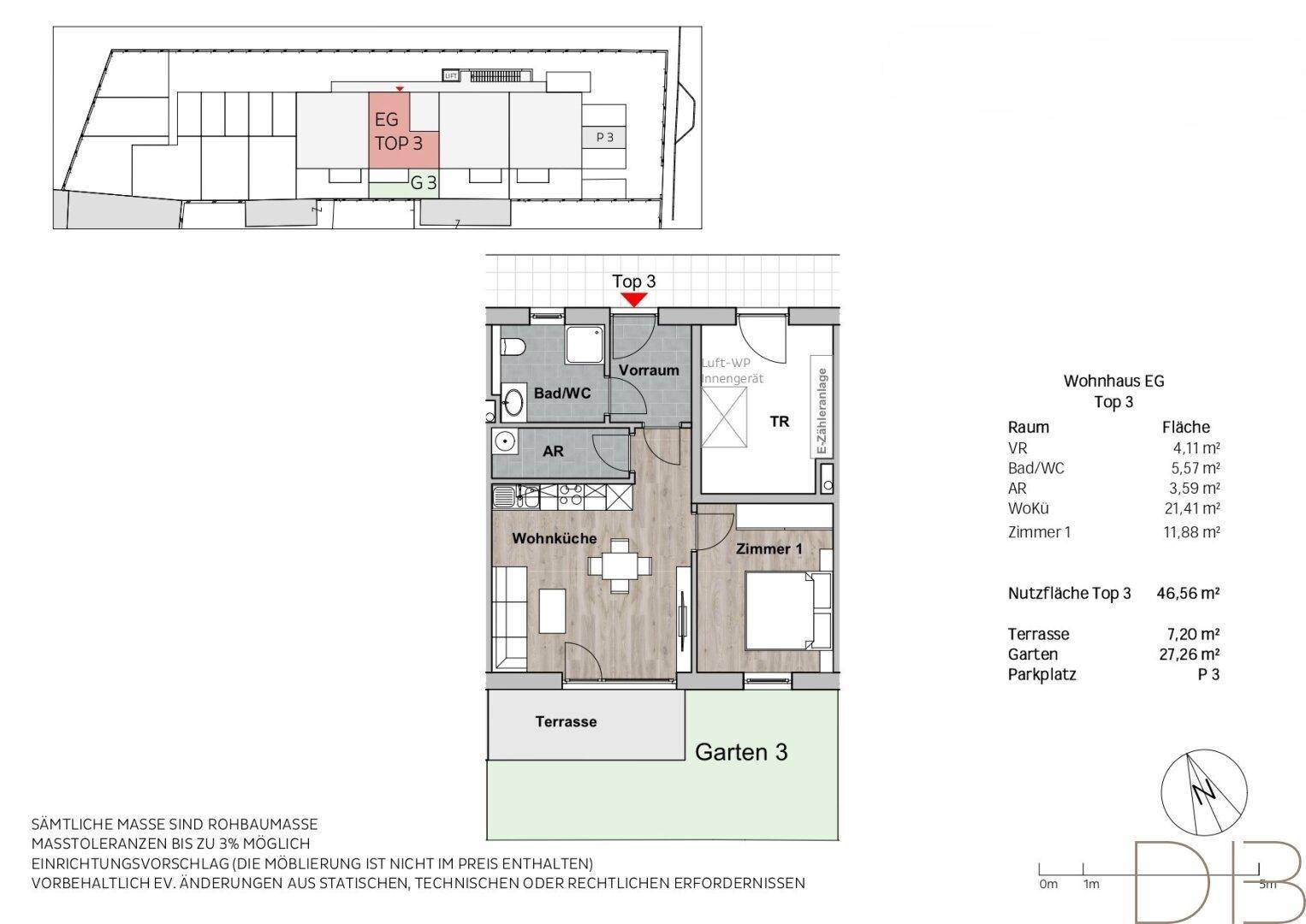 Grundriss 2 Zimmer EG