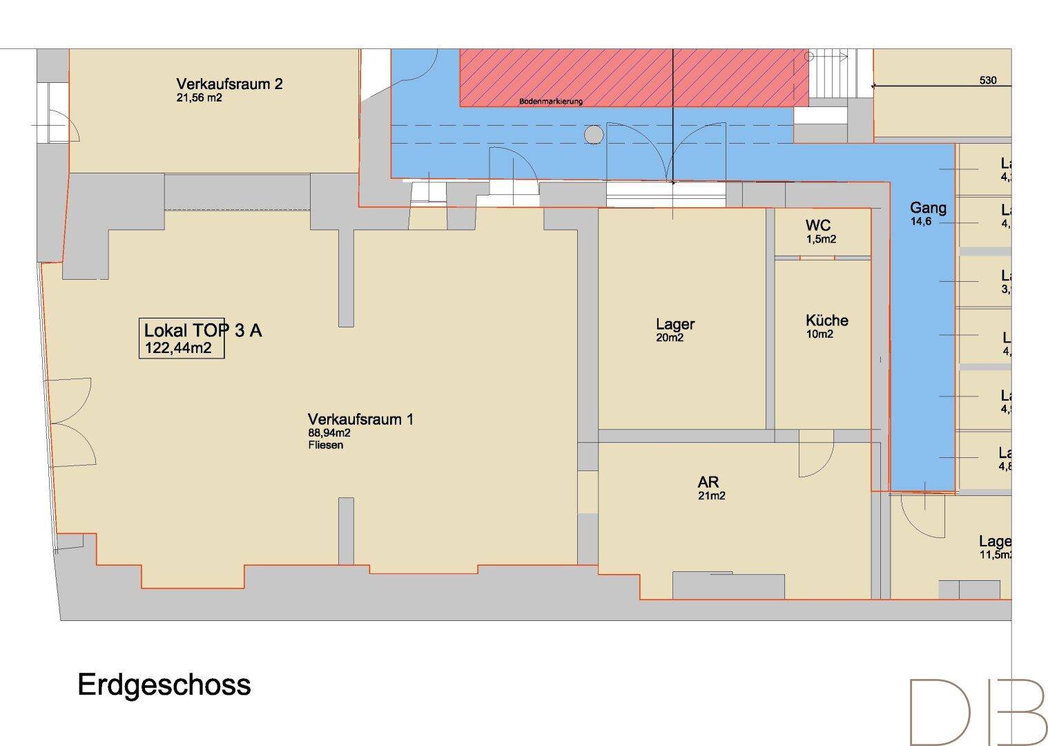 Grundriss Lokal 2