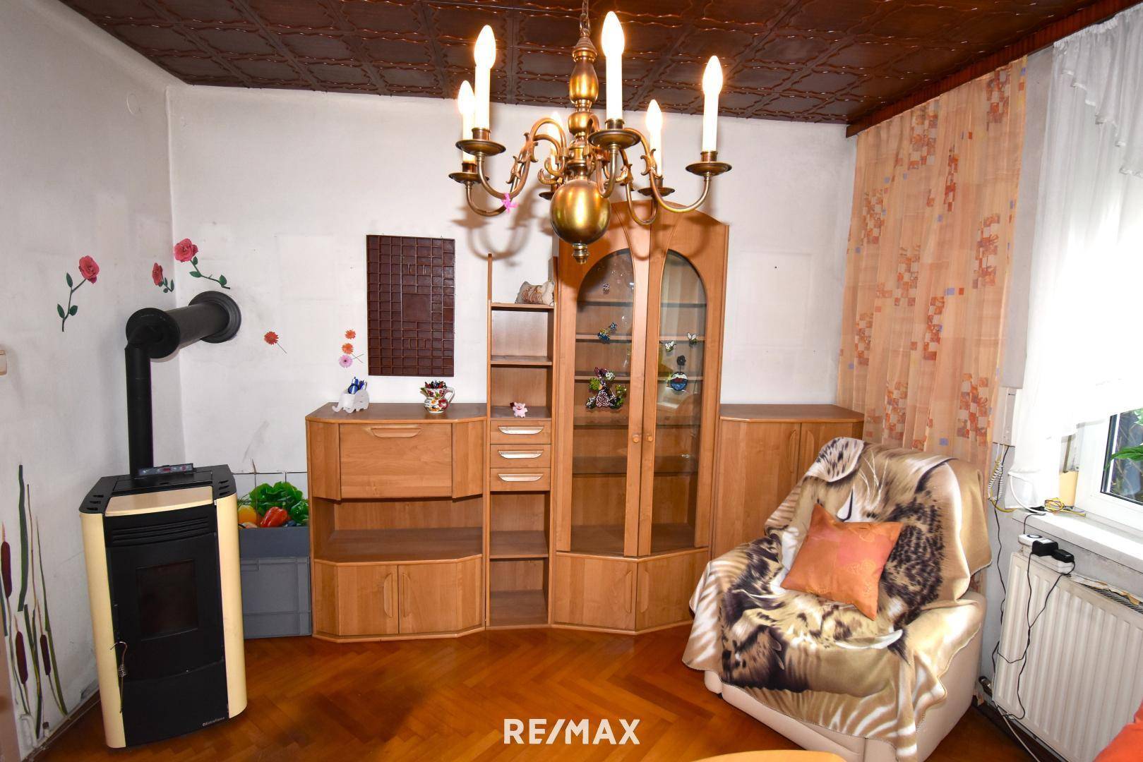 Wohnzimmer mit Peletts Ofen