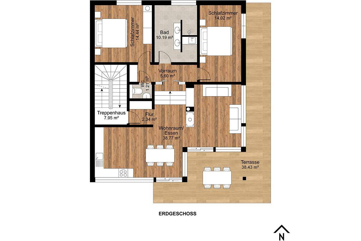 Grundriss Wohnung EG