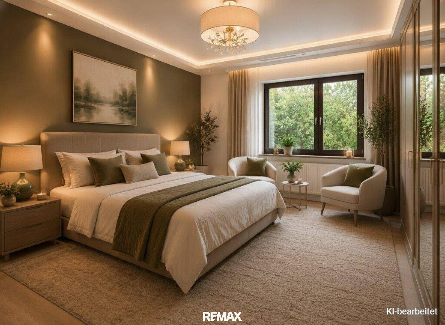 Schlafzimmer mit KI bearbeitet