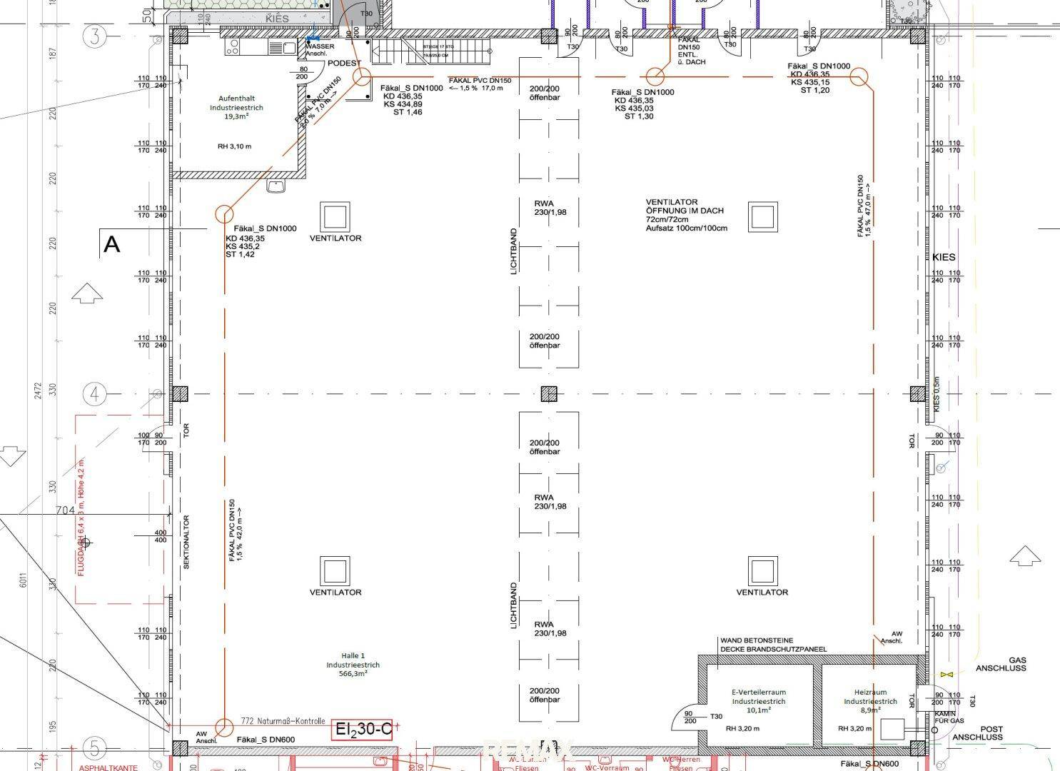 Grundriss Produktionshalle 1