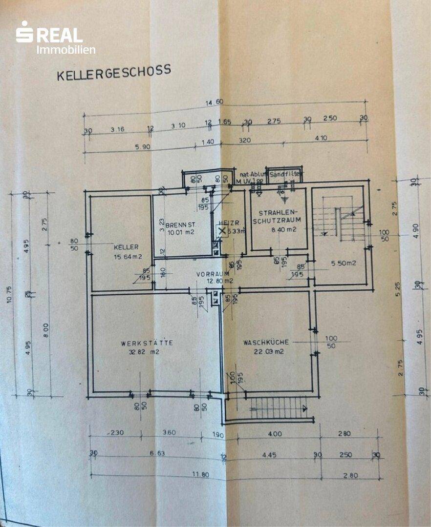Grundriss des Kellergeschosses mit Werkstatt, Waschküche, Kellerraum und Heizungsraum für viel Stauraum.