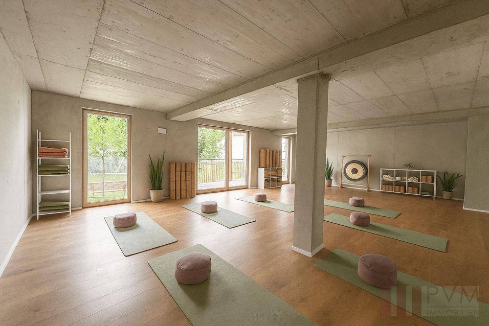 Einrichtungsvorschlag für ein Yogastudio