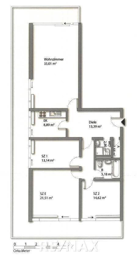 Wohnungsplan unmöbliert