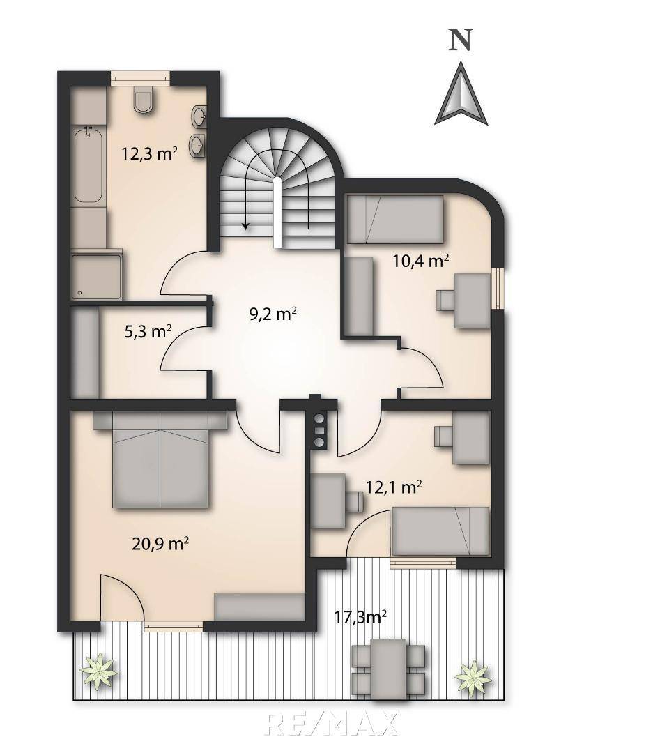 Grundrissplan 1. Obergeschoss