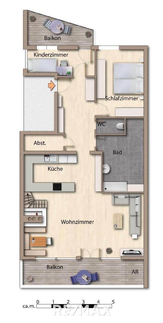 Wohnungsplan möbliert