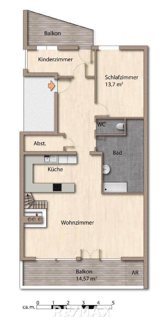 Wohnungsplan unmöbliert