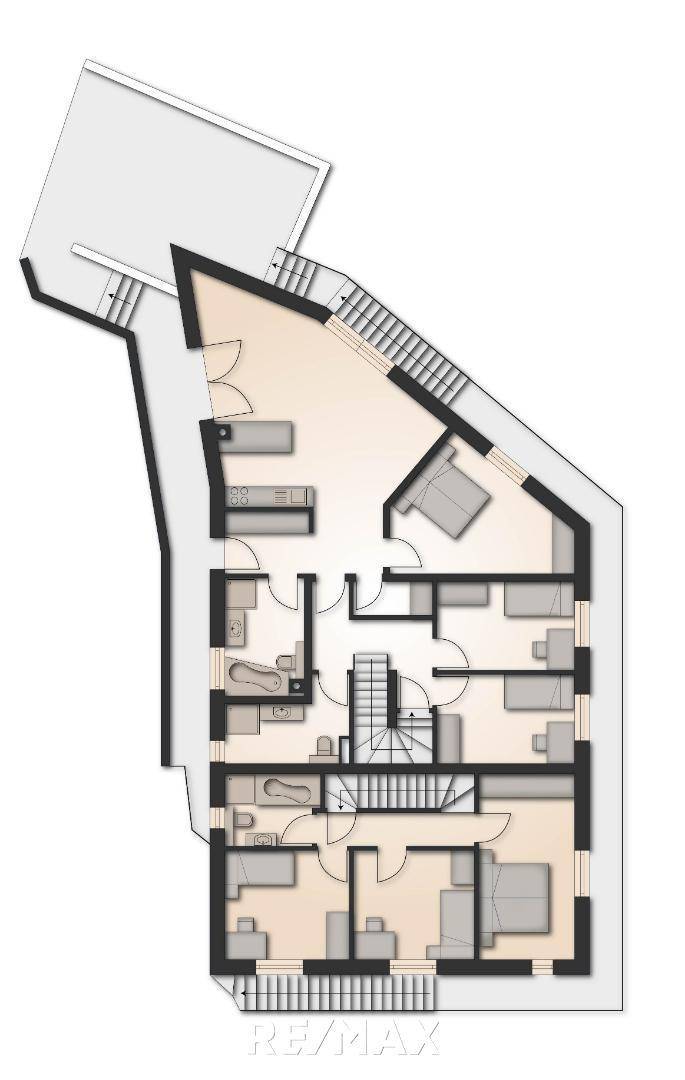 Plan Wohnung 1EG, Wohnung 2 und 3 UG