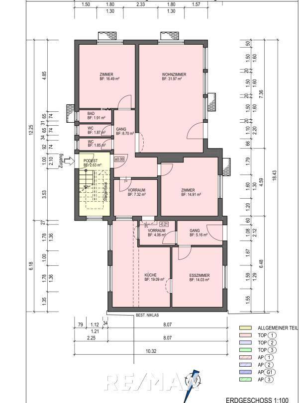 Erdgeschoss - Grundrissplan