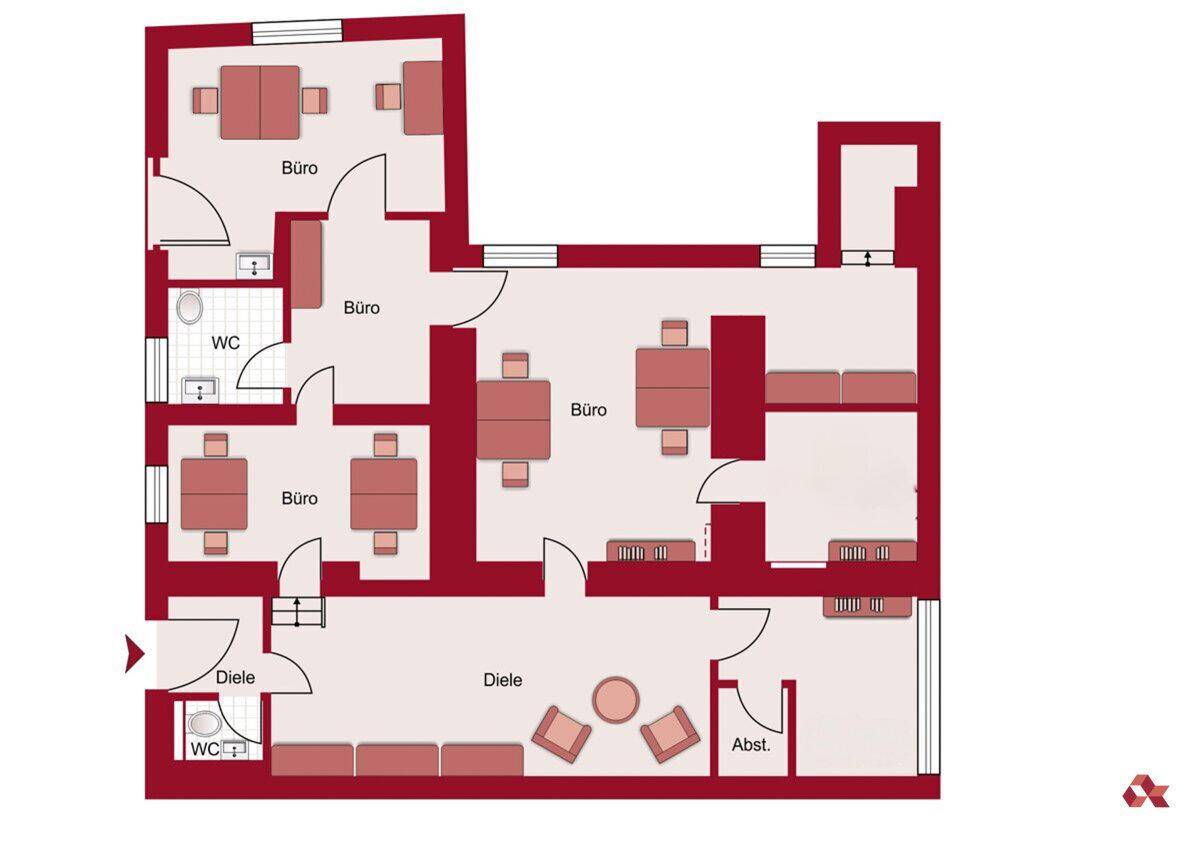 Grundriss Büro