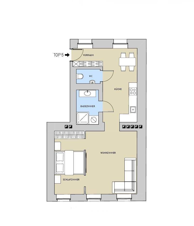 Bestandplan ca. 51,70 m²