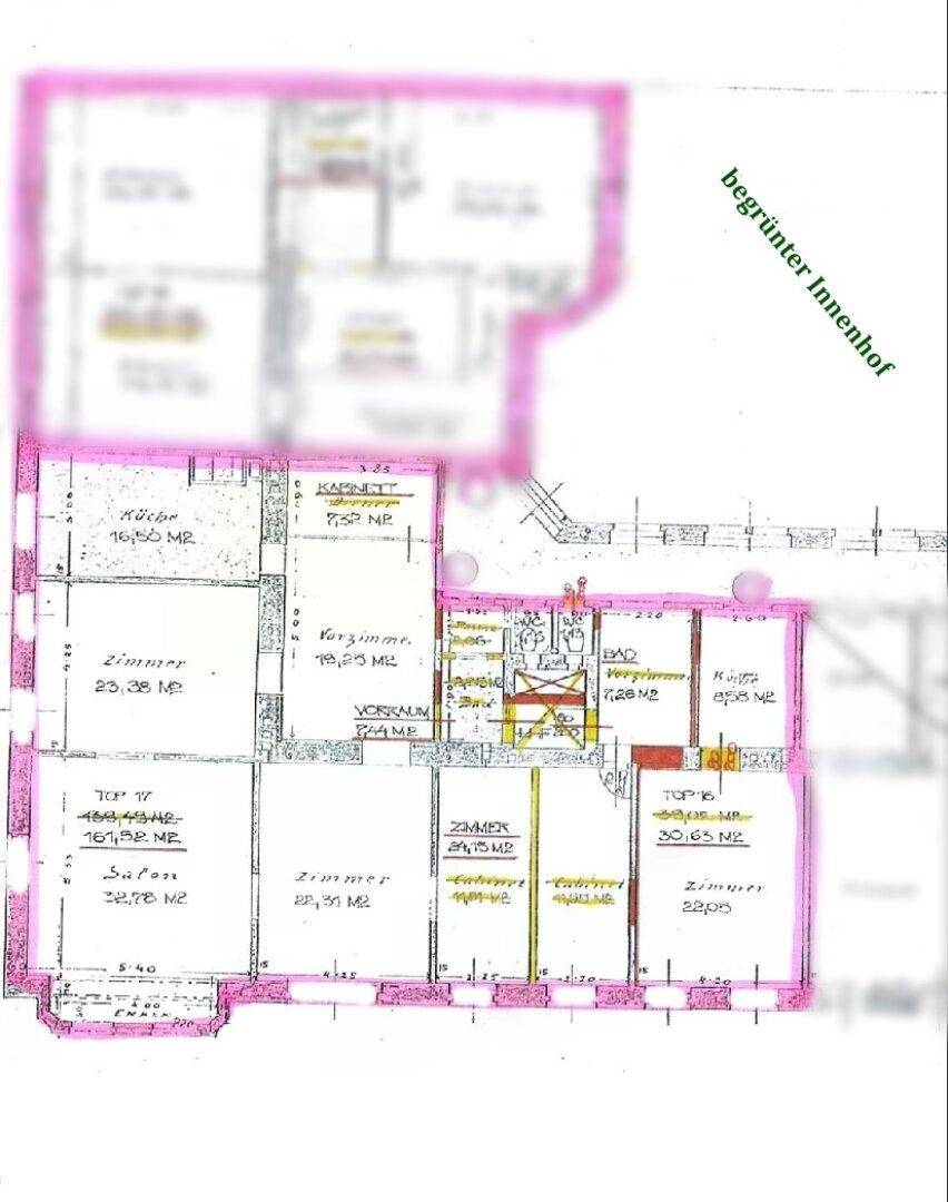 Bestandsplan ca. 192 m² (2 Wohnungen) - TOP Potenzial!