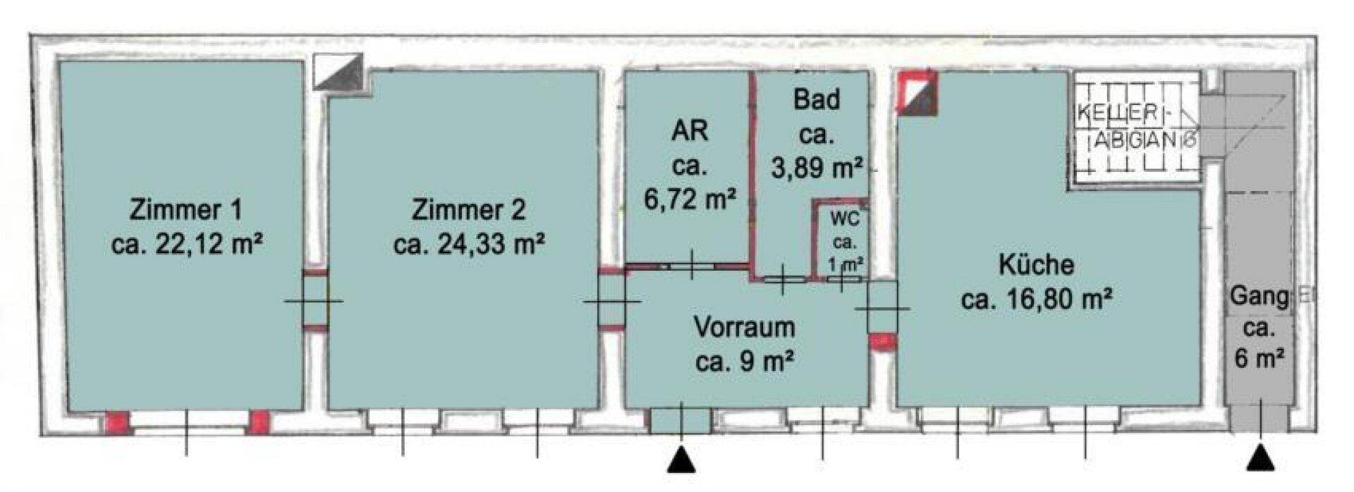 Grundriss Skizze Wohnhaus/Praxis