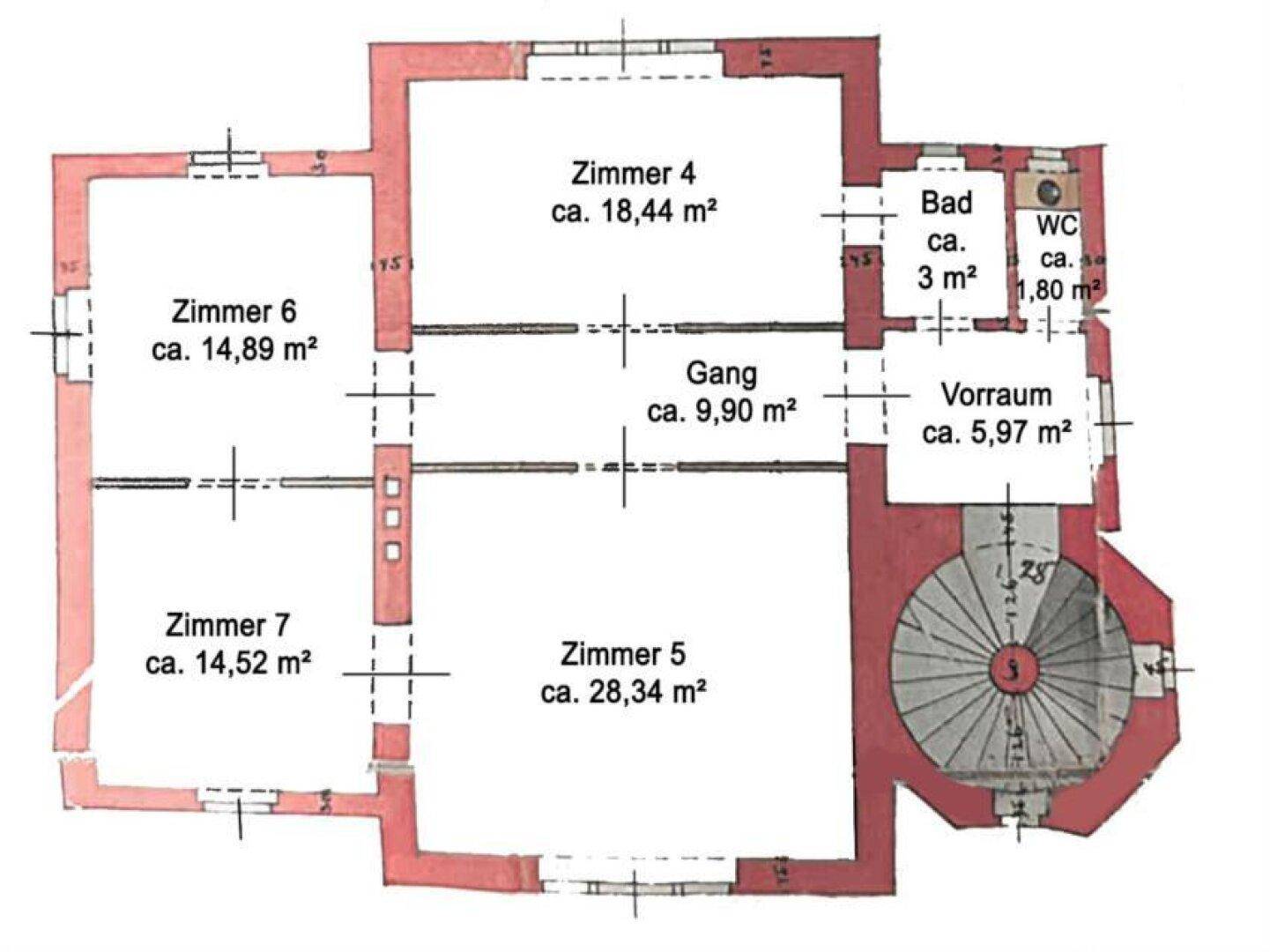 Grundriss Skizze 1.Stock